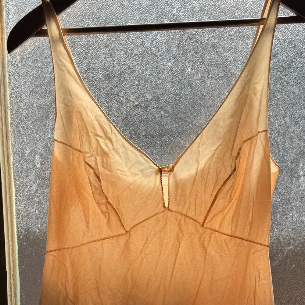 Delicate Slip Dress with button detail- Cream - Picture 2 of 7
